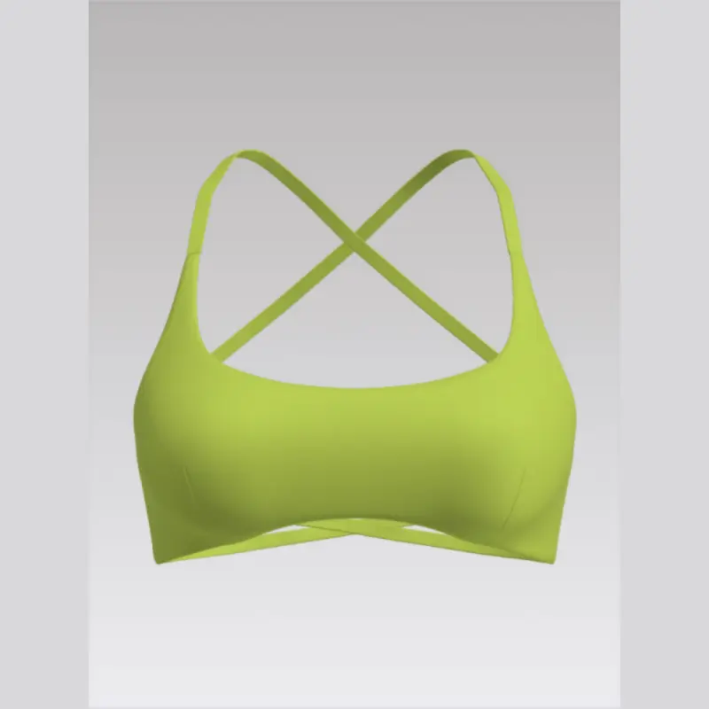Outpace Custom Cross Back Seamless Crop Spaghetti Strap Backless Square Neck Yoga Bra Top Wholesale