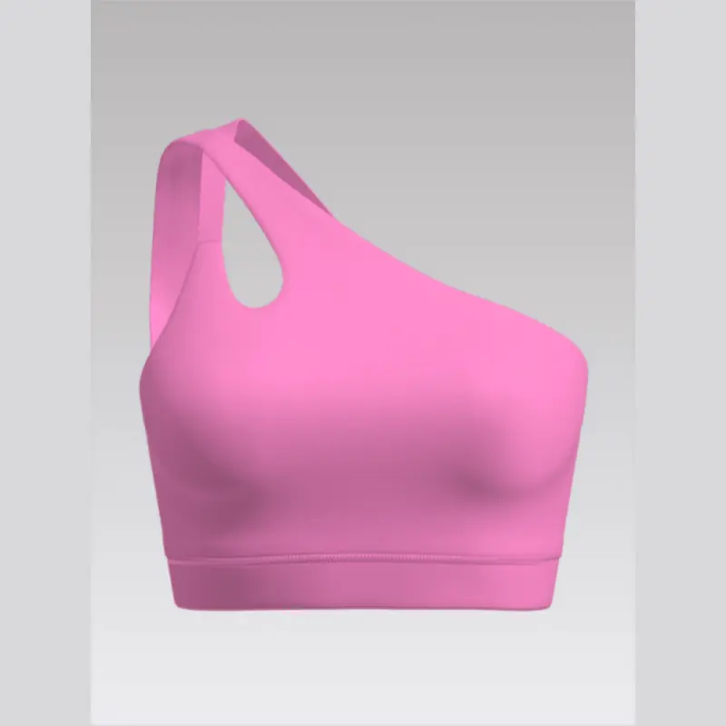Outpace Custom Front Cutout Asymmetrical One Shoulder Longline Sexy Yoga Bra Top Wholesale