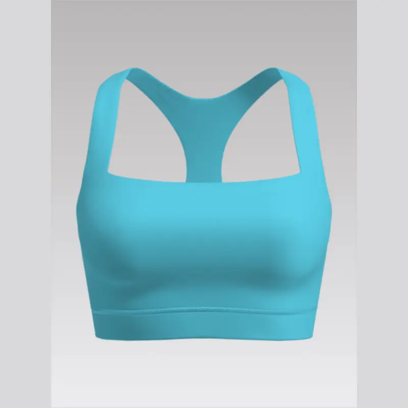 Outpace Custom Seamless Race Back Longline Crop Square Neck  Yoga Bra Wholesale