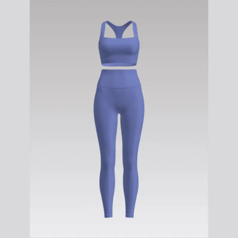 Outpace Custom Racerback Longline Sports Bra & High Waisted Skinny Workout Leggings Yoga Set Wholesale