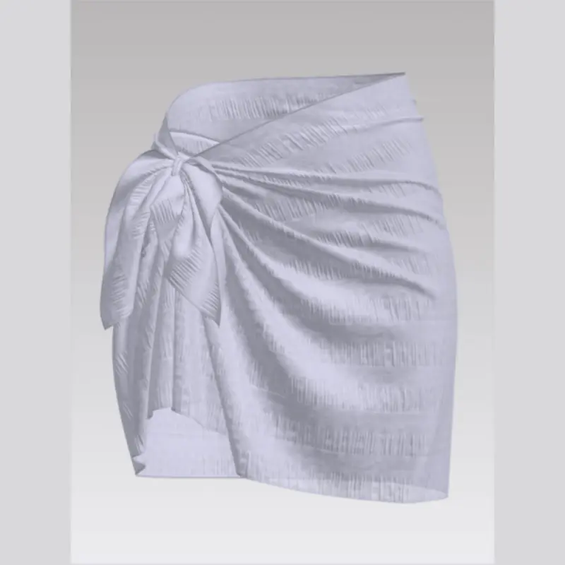 Outpace Custom Women's Solid Swim Sarong Wrap Side Knot Short Skirt Swimsuit Cover Up Wholesale